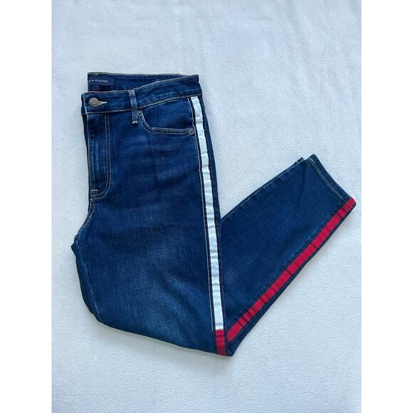 Tommy Hilfiger Dark Wash Mid Rise Tribeca Skinny Jeans Size 10 - Picture 6 of 10